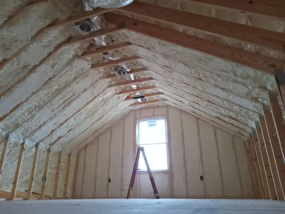 Spray foam roofing application for Crawl Space Insulation project in Sabattus
